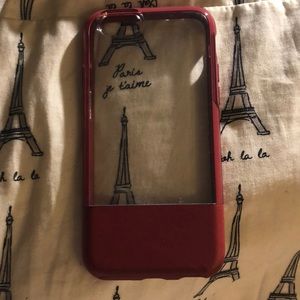 Red and clear Otterbox iPhone 6 case